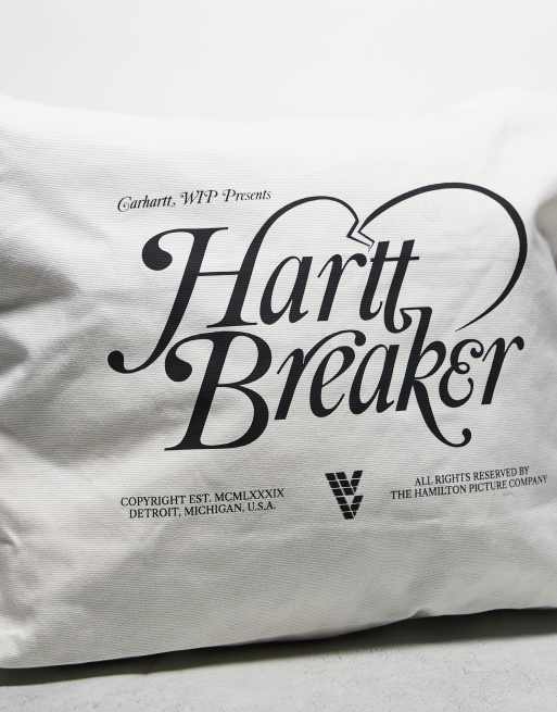 Carhartt WIP – Biała płócienna torba typu tote z grafiką, 2 z 3