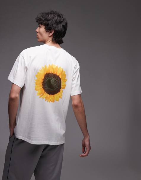 Carhartt WIP – Biały T-shirt z grafiką słonecznika - view 1
