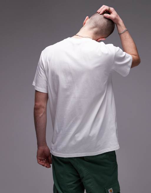 Carhartt WIP – Biały T-shirt z kieszonką z sercem, 4 z 4