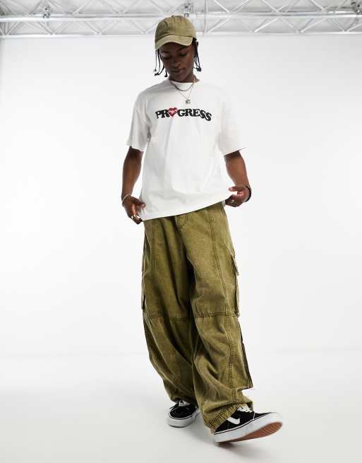 Carhartt WIP – Biały T-shirt z napisem „I Heart Progress”, 4 z 4
