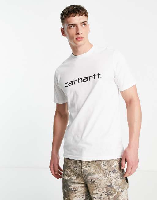 Carhartt WIP – Biały T-shirt z napisem
