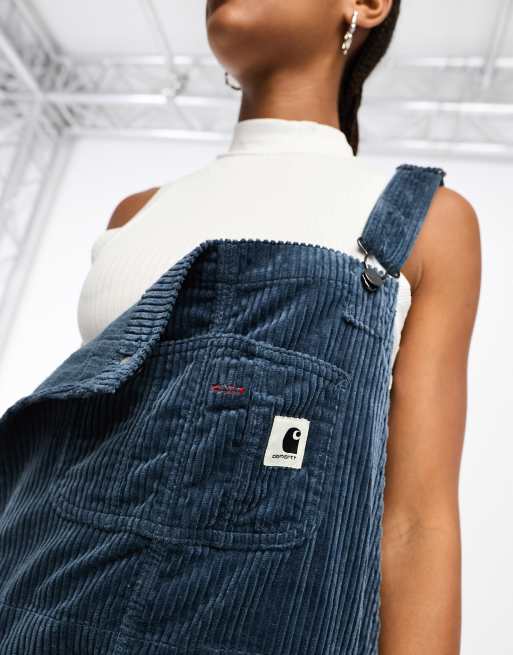 Carhartt WIP bib corduroy overall straight leg in blue