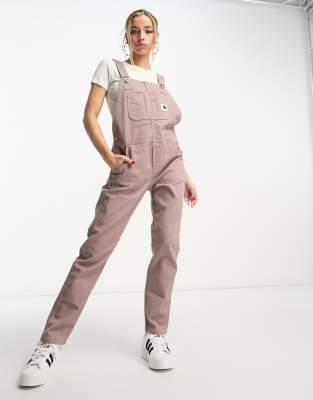 Carhartt WIP bib overalls in soft pink - ASOS Price Checker