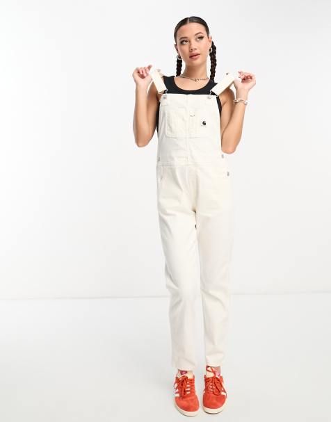 Carhartt WIP bib overalls in white - view 1