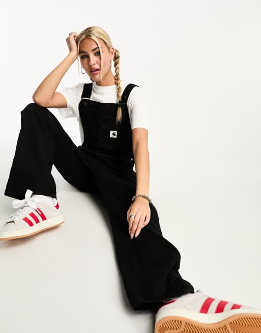 Carhartt WIP bib overalls straight leg in black