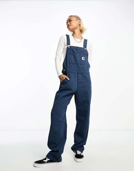 Carhartt WIP bib twill overall straight leg in blue