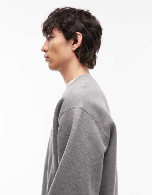 Carhartt WIP big school oversized sweatshirt in grey, 4 of 5