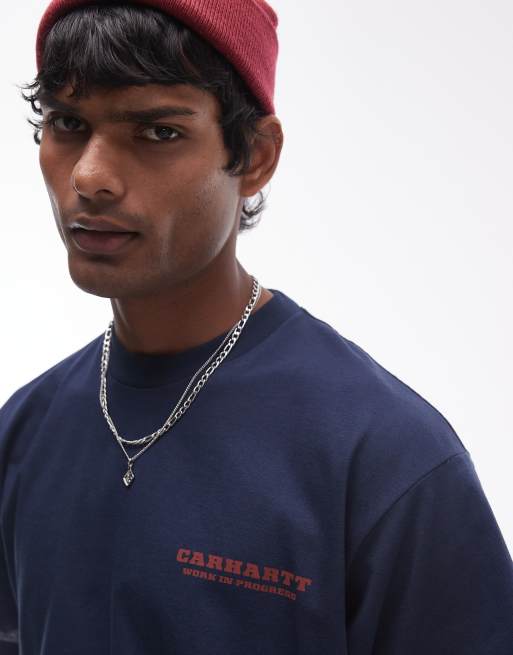 Carhartt WIP - Blå og kortærmet T-shirt med 'runaway'-print, 2 af 4