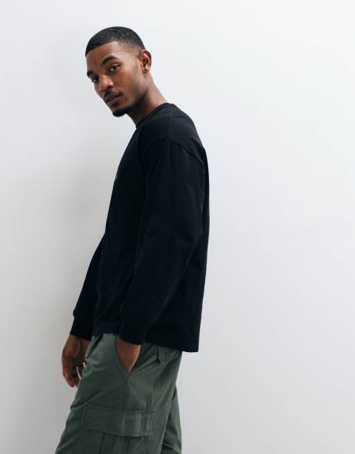 Carhartt WIP Blackletter logo long sleeve t-shirt in black, 4 of 5