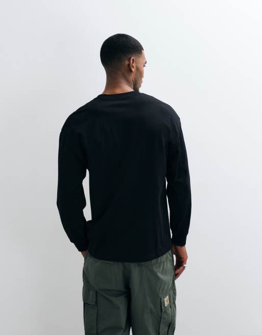 Carhartt WIP Blackletter logo long sleeve t-shirt in black, 5 of 5