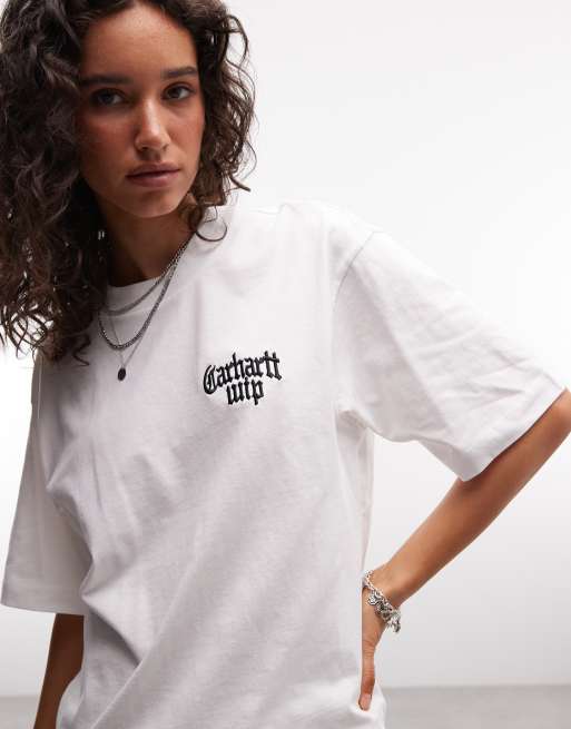 Carhartt WIP Blackletter-logo T-shirt i hvid, 3 af 4