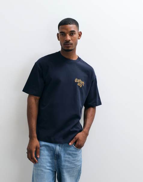 Carhartt WIP Blackletter logo t-shirt in navy - view 1