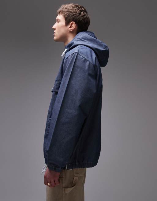 Carhartt WIP Blake pullover rain jacket in blue, 2 of 4