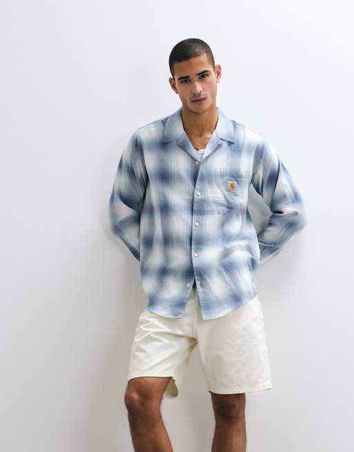 Carhartt WIP - Blåternet skjorte med lange ærmer, 5 af 5
