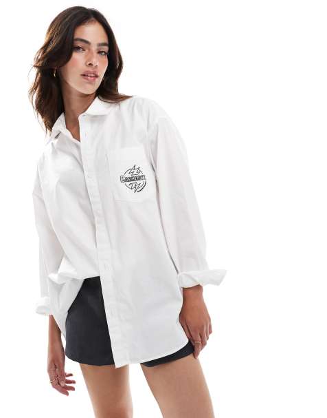 Carhartt WIP blaze over sized long sleeve shirt in white - view 1