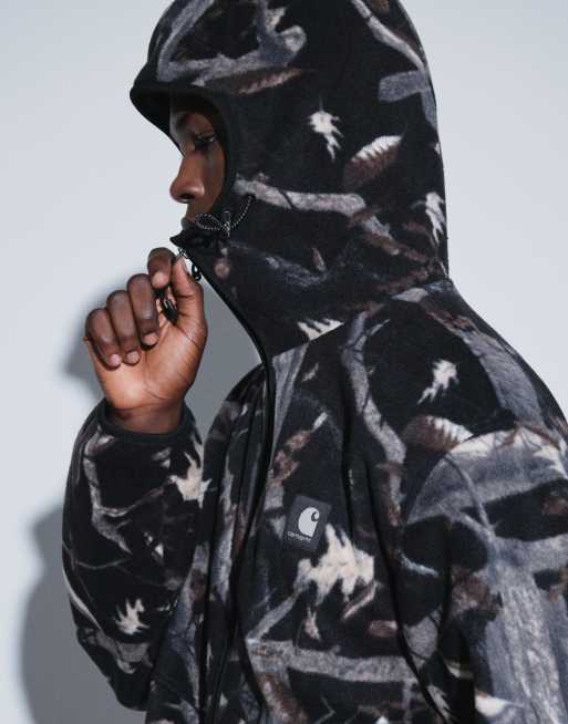 Carhartt WIP Blevin hooded liner jacket in dark camo tree print, 4 of 5