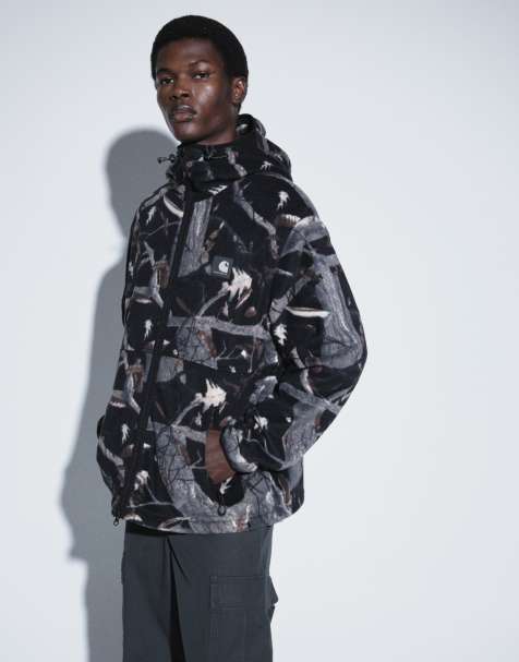 Carhartt WIP - Blevin - Licht jack met capuchon in donkere camo boomprint - view 1