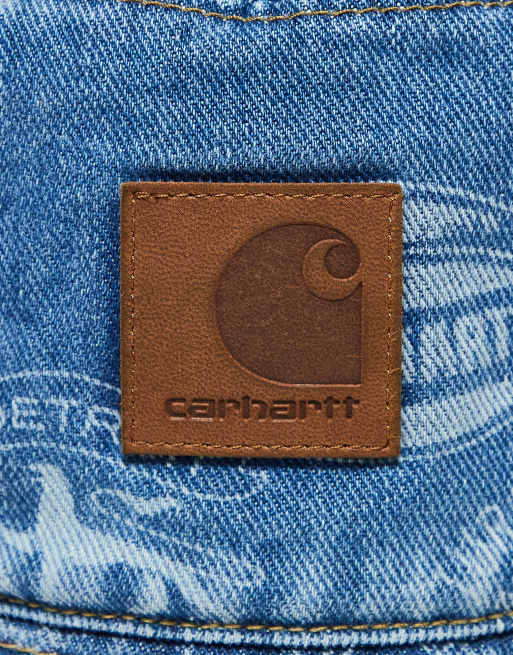 Carhartt WIP - Bob unisexe imprimé en jean - Bleu, 4 de 4