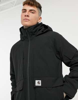 adidas originals fleece lined overhead jacket with arm trefoil print in black