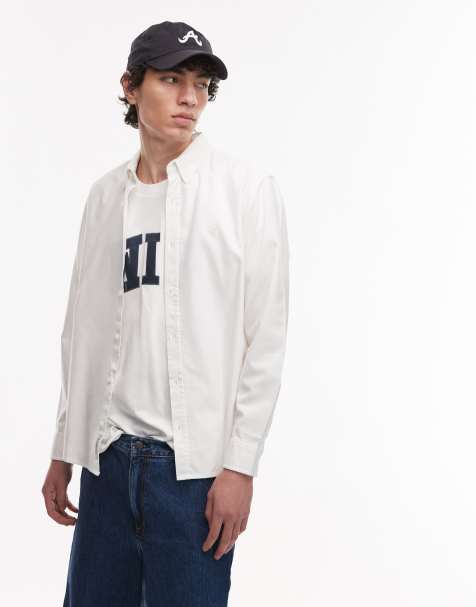 Carhartt WIP bolton regular fit long sleeve shirt in white