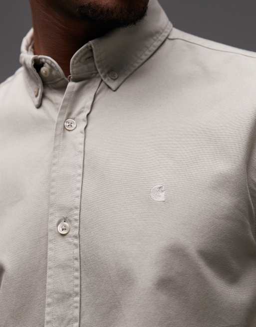 Carhartt WIP – Bolton – Langärmliges Oxford-Hemd in Steinbeige, 5 von 5