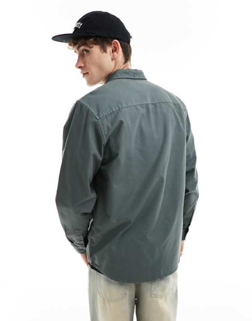 Carhartt WIP - Bolton - Mørkegrøn skjorte med knapper, 2 af 4