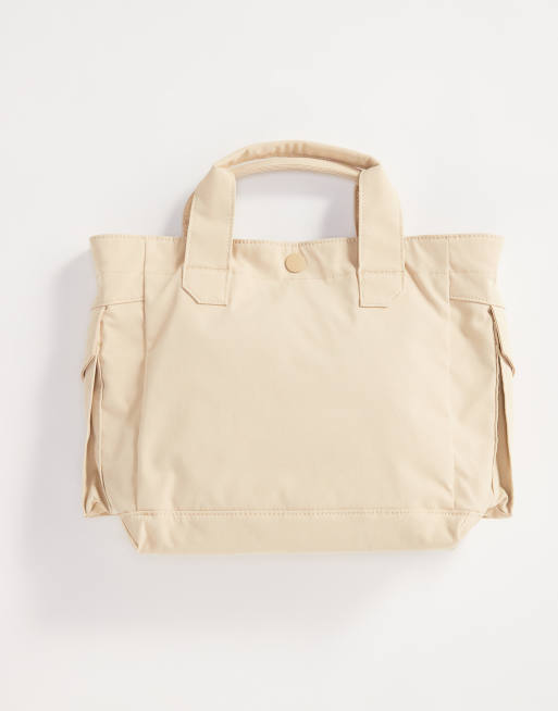 Carhartt WIP - Borsa a tracolla beige unisex con tasche, 3 di 4