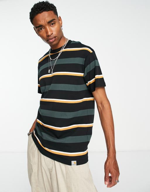 Carhartt WIP - Bowman - Gestreept T-shirt in groen