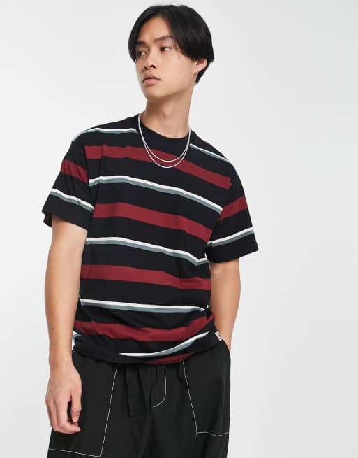 Carhartt WIP – Bowman – Granatowy T-shirt w paski