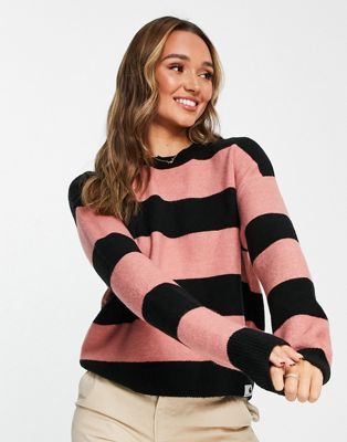 Carhartt WIP boyfriend fit knitted jumper in pink stripe