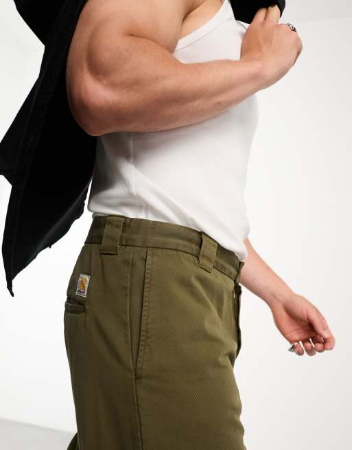 Carhartt WIP Bradford regular straight chinos in green, 3 of 4
