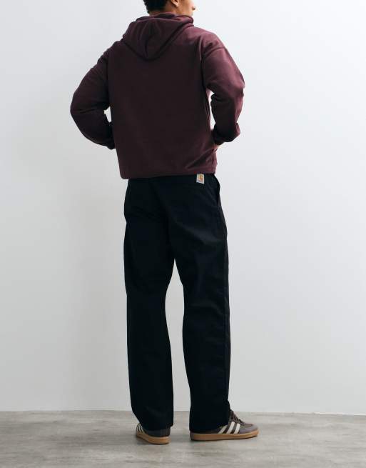 Carhartt WIP Brady relaxed straight fit pants in black, 2 of 5