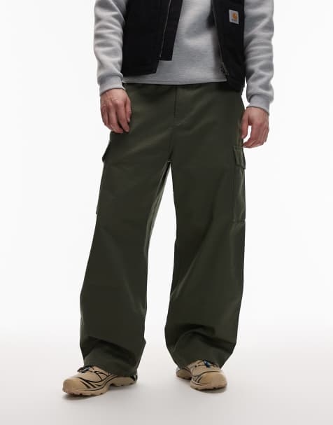 Carhartt WIP – Brady – Zielone spodnie bojówki o prostym kroju - view 1