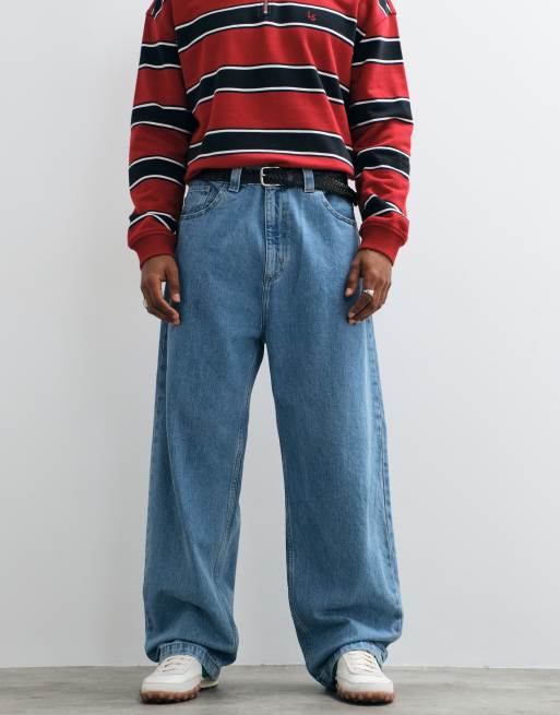 Carhartt WIP - Brandon - Baggy denim jeans in stone bleached blauw, 2 van 7