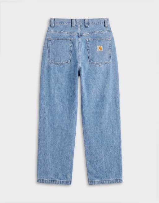 Carhartt WIP - Brandon - Baggy denim jeans in stone bleached blauw, 7 van 7