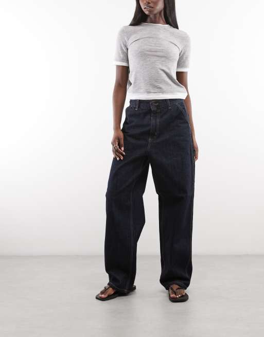 Carhartt WIP Brandon Baggy-Jeans mit lockerem Schnitt und Single-Knee in dunkler Waschung Blau, 2 von 5