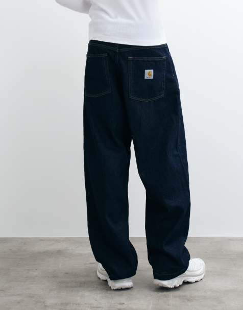 Carhartt WIP Brandon baggy loose straight fit jeans i blå tvätt - view 1
