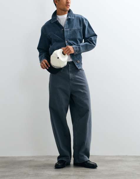 Carhartt WIP Brandon baggy loose straight fit jeans i kulsort vask - view 1