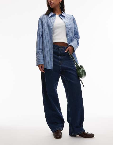 Carhartt WIP - Brandon - Baggy losse jeans met rechte pasvorm in blauw met donkere wassing - view 1