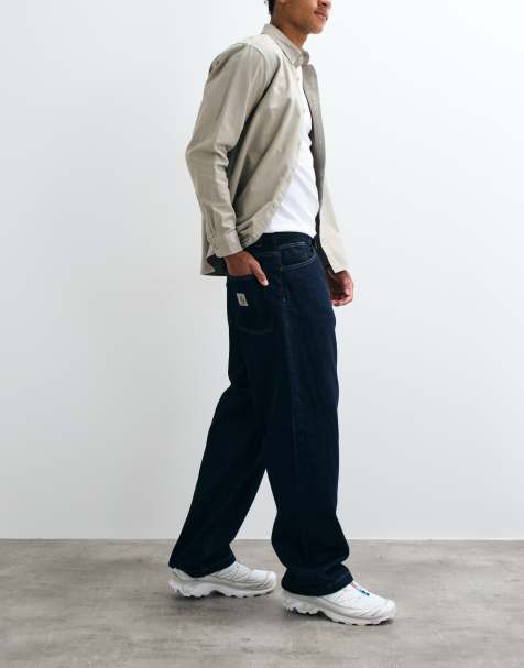 Carhartt WIP - Brandon - Baggy losse jeans met rechte pasvorm in blauwe spoeling - view 1