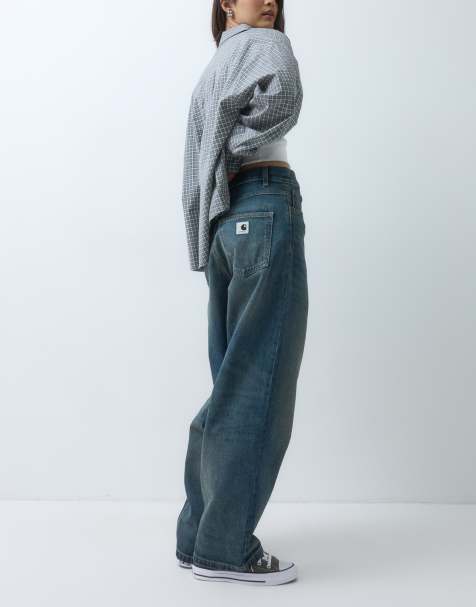 Carhartt WIP Brandon baggy løse jeans med lige pasform i blå stonewash - view 1