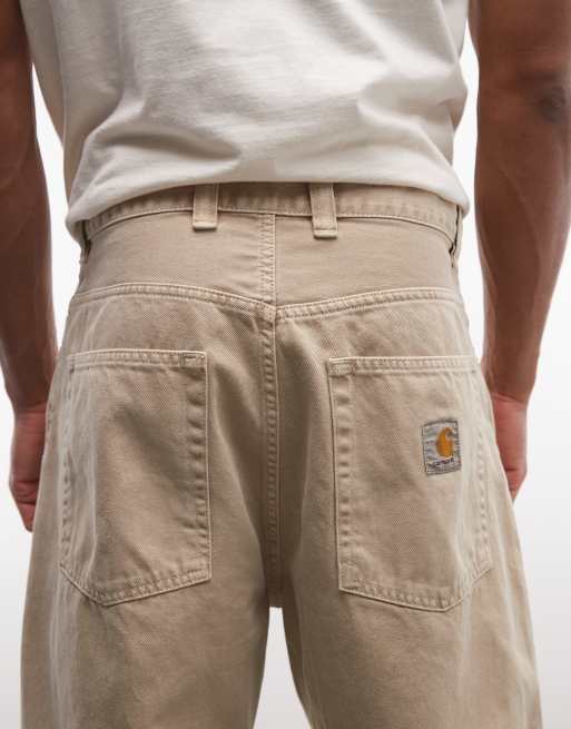 Carhartt WIP Brandon baggy løse jeans med lige pasform i råhvid, 5 af 5