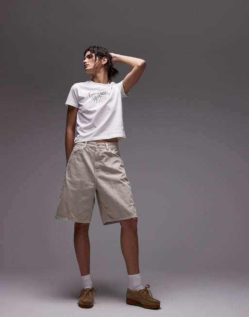 Carhartt WIP - Brandon - Beige denimshorts i løs pasform, 4 af 5
