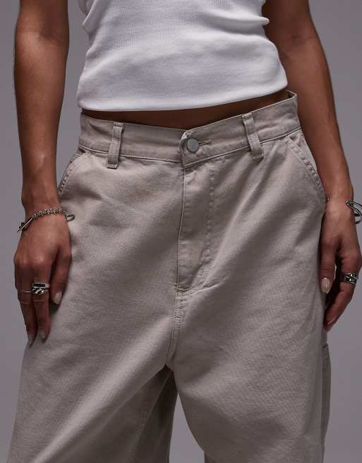 Carhartt WIP – Brandon – Beige, lediga jeans utan knäpaneler, 5 av 5