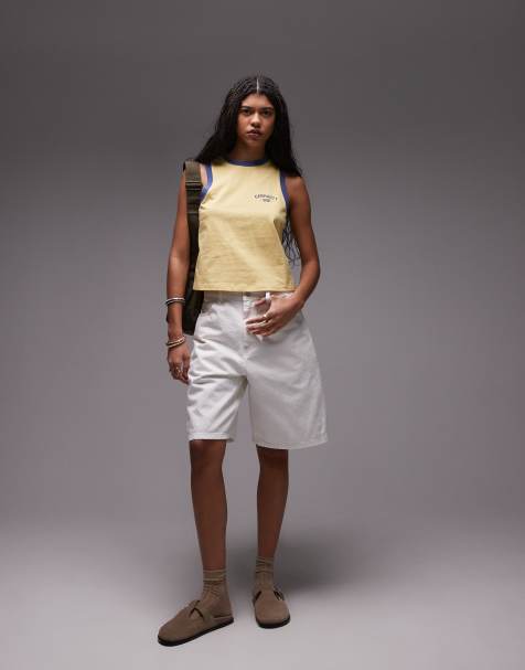 Carhartt WIP Brandon loose fit denim shorts in white