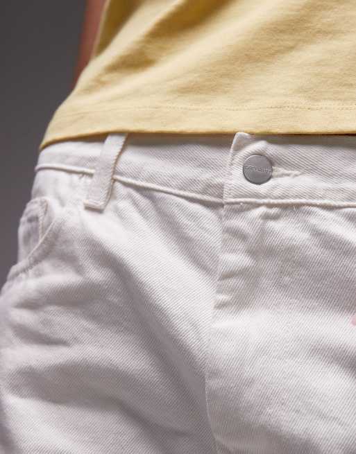 Carhartt WIP – Brandon – Białe luźne szorty jeansowe, 5 z 5