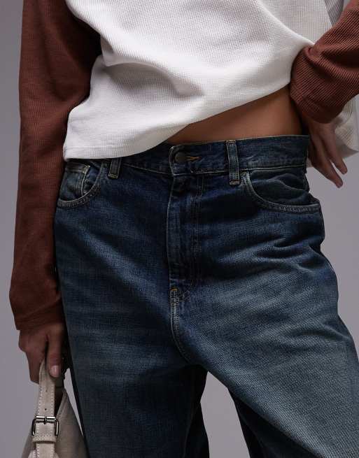 Carhartt WIP - Brandon - Blå jeans i løstsiddende pasform, 5 af 5