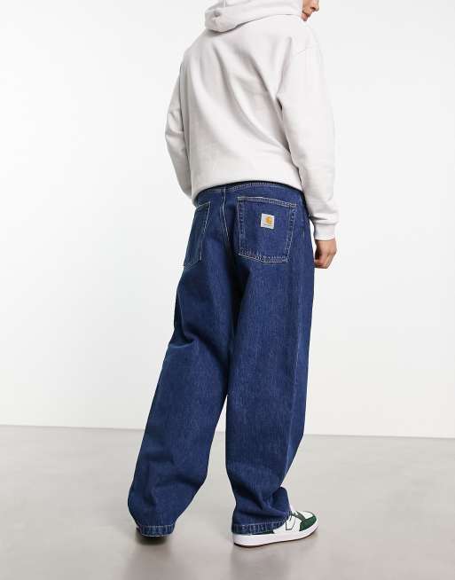 Carhartt WIP – Brandon – Blå stentvättade jeans med ledig passform och raka ben
