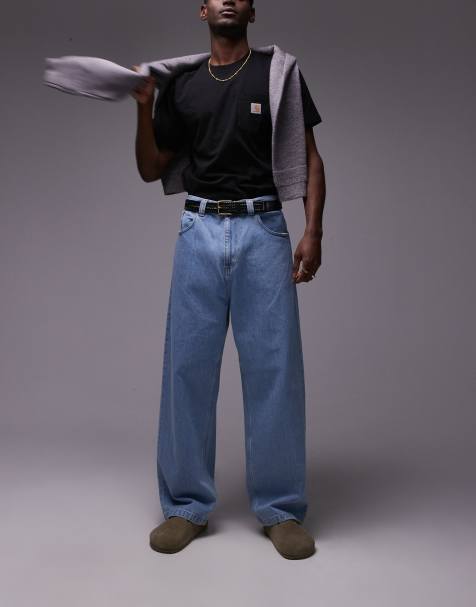 Carhartt WIP – Brandon – Blekta, stentvättade jeans med ledig passform - view 1
