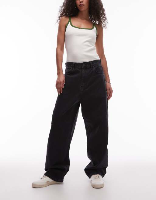 Carhartt WIP – Brandon – Czarne jeansy o luźnym kroju